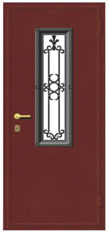 Входная дверь - ковка и стеклопакет 123