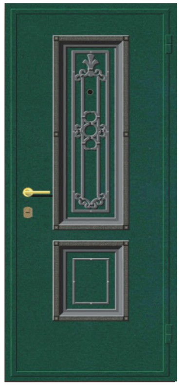Входная дверь - ковка и стеклопакет 114